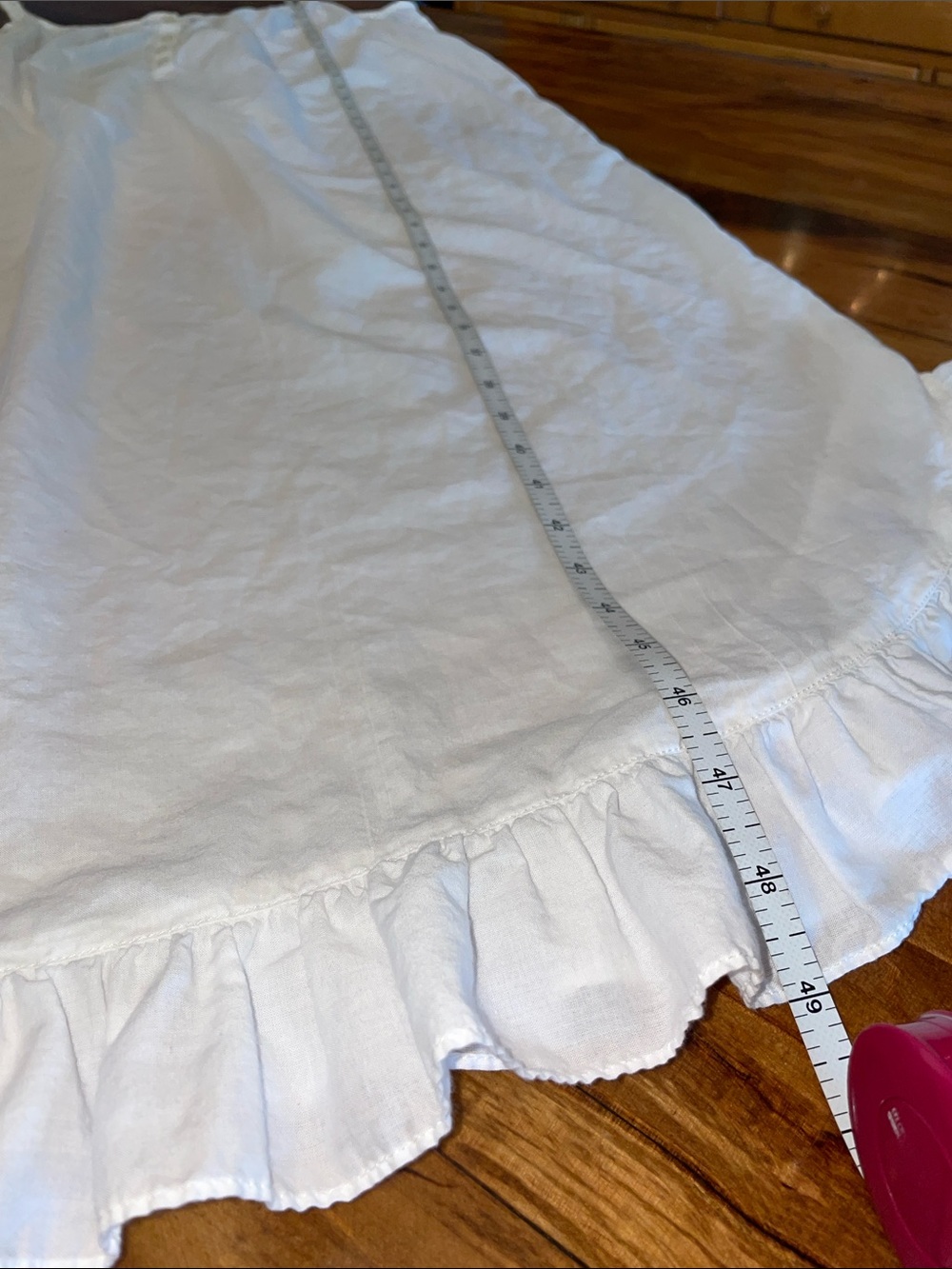 Laura Ashley White Cotton Nightgown with Light Blue Embroidery Sz Medium - Picture 7 of 13